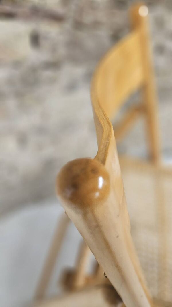 Chaise pliante cannage année 1980