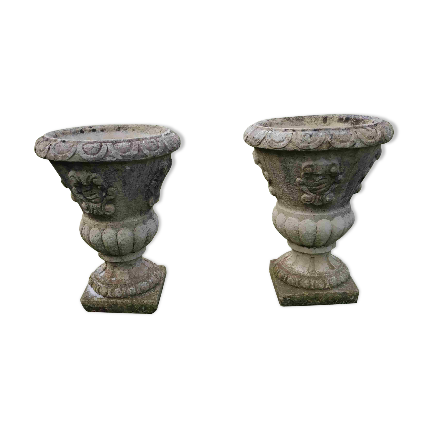 Pair of Medici stone planters