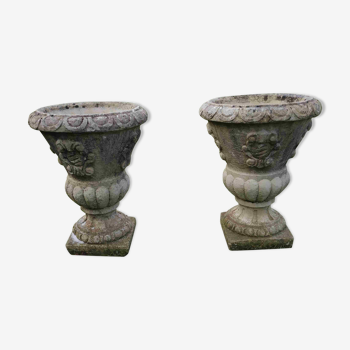 Pair of Medici stone planters