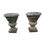 Pair of Medici stone planters