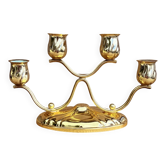Four-light, gold-plated table candlestick, Germany, 1940s.