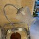 Metal and wood gooseneck table lamp