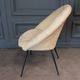Armchair 1960 tubular black and fabric polar bear twentieth