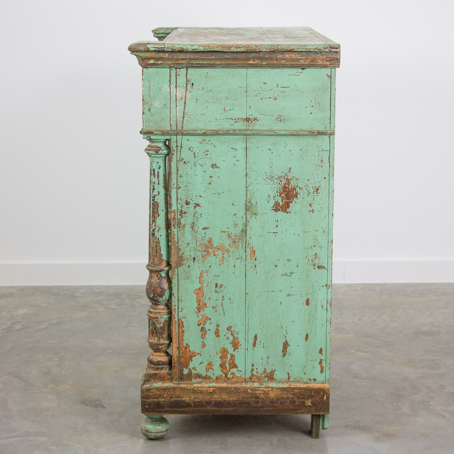 Green French antique cabinet