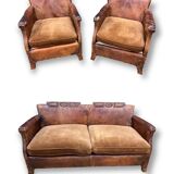 Sofa and 2 club armchairs