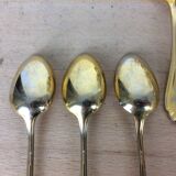 Porcelain tea set A. Vignaud Limoges and mocha spoons Christofle Alfénide