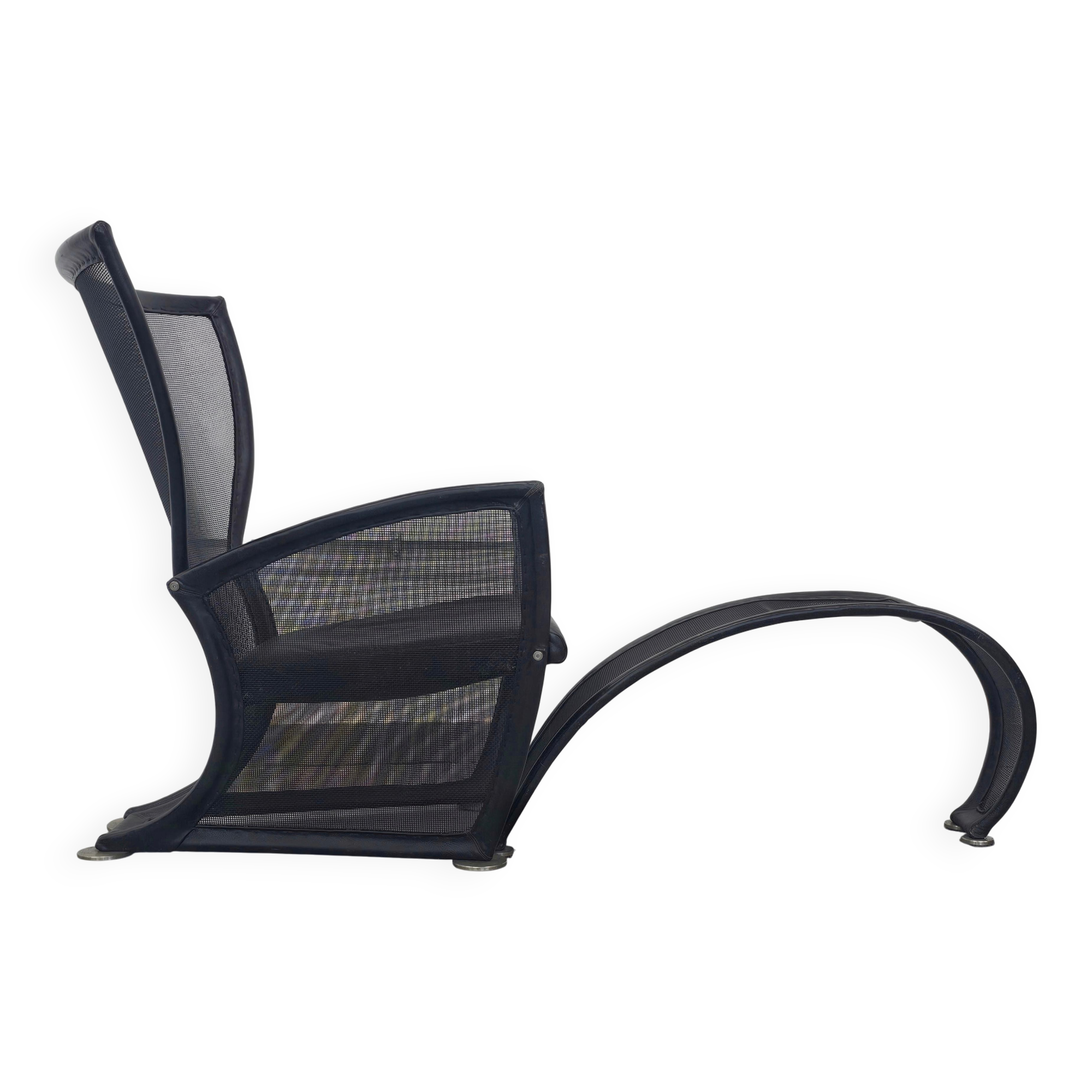 Postmodern armchair and ottoman Privè by Paolo Nava for Arflex