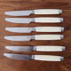 6 vintage cream white knives