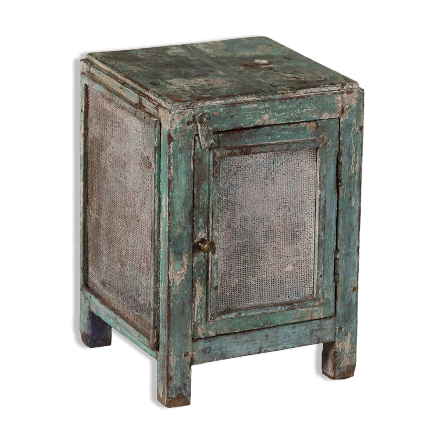 Chest bedside metal & teak