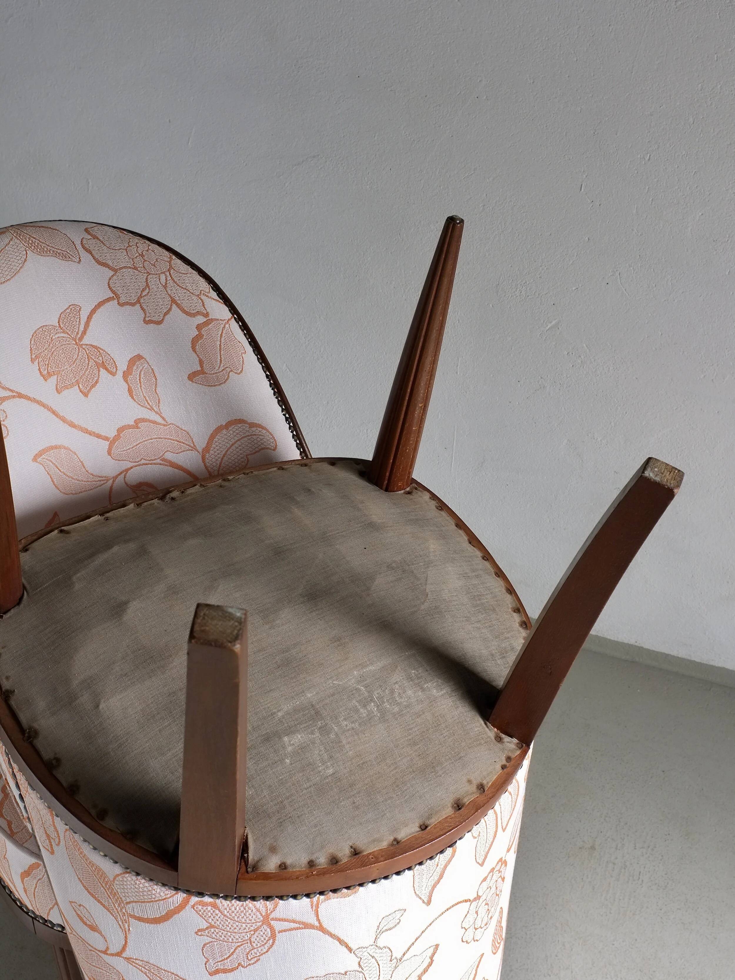 2 Art Deco mahogany curved back chairs | France | 1920s