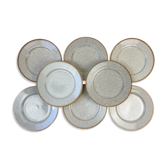 8 Small Tulowice Stoneware Plates