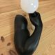 "Haltère" sconce by J.C. Peiré 1980, black ceramic