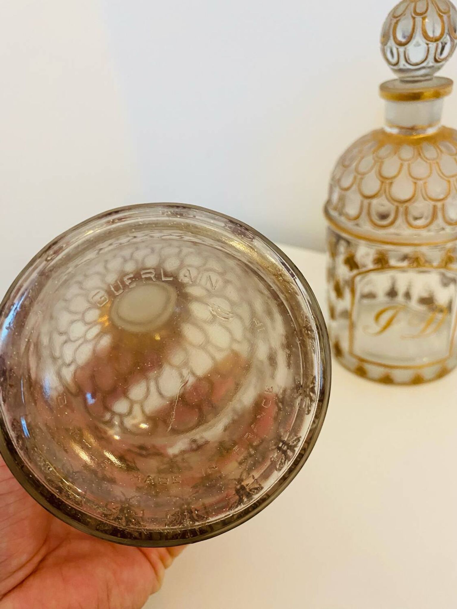 Lot of 2 vintage Guerlain Cologne perfume bottles.