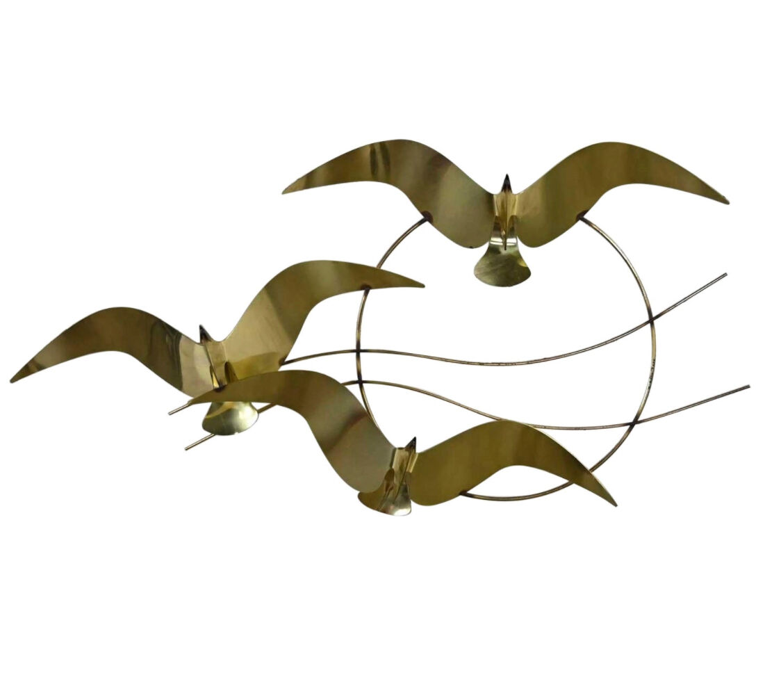 Vintage curtis jere modern brass wall sculpture