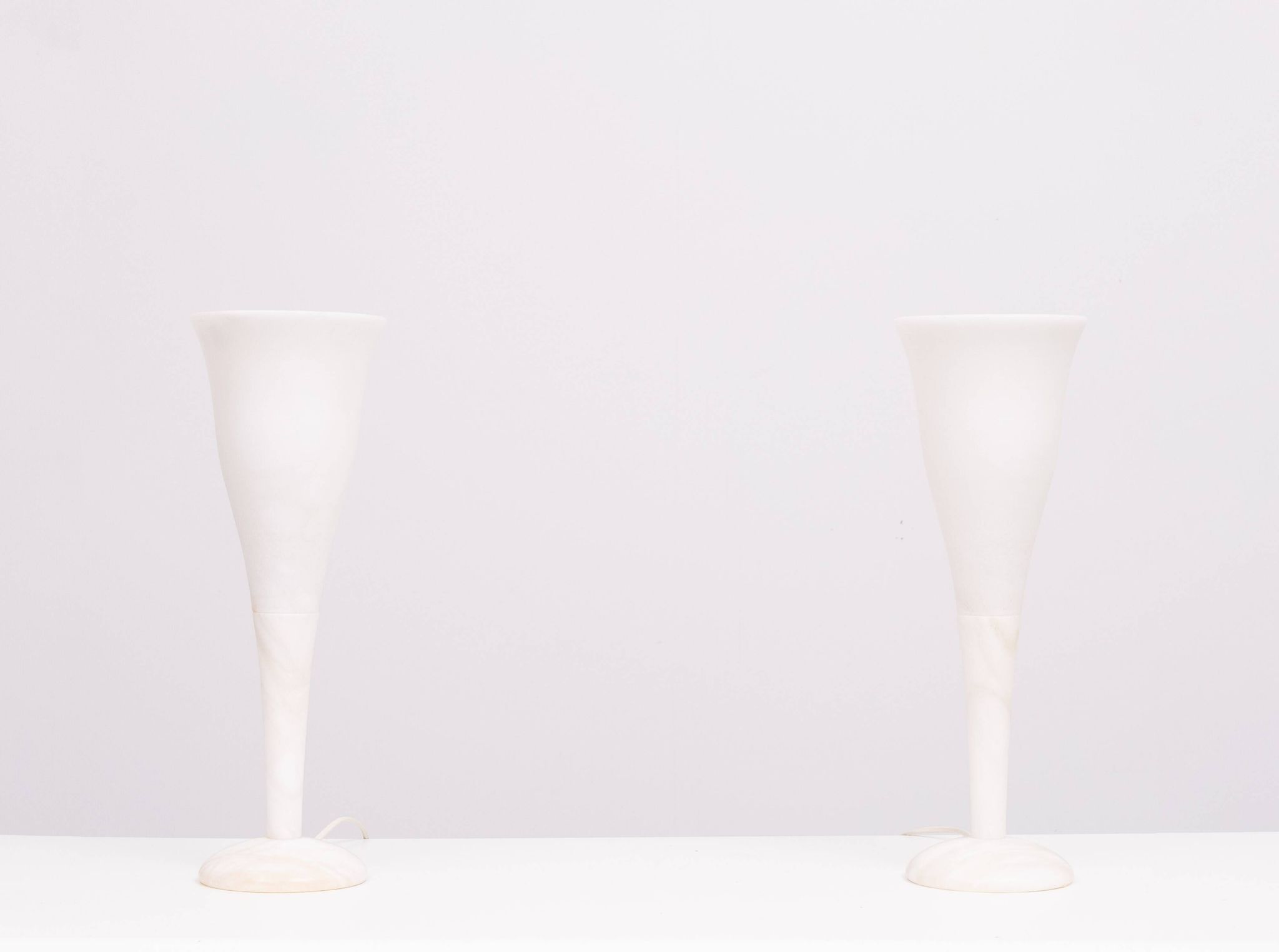 pair Alabaster Table lamps by A Pegasam Spain 1970s