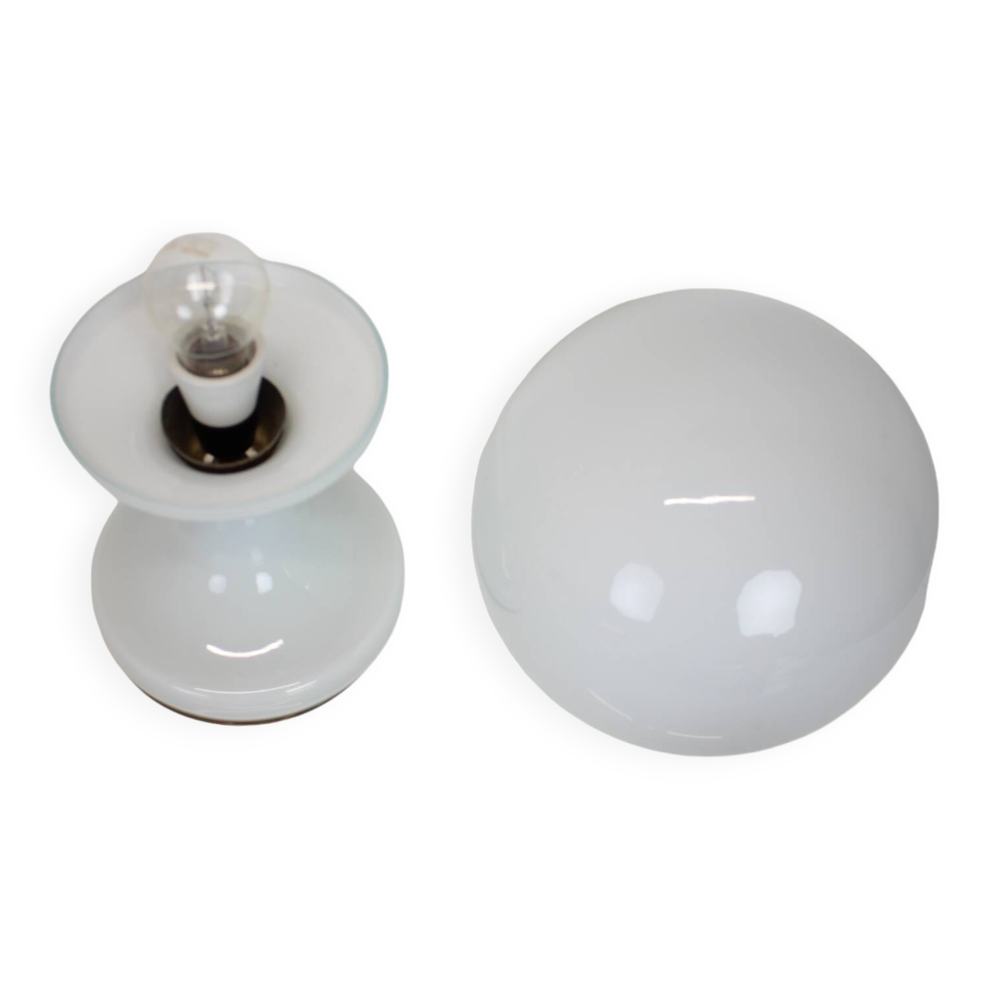 All Glass Table Lamp by Valasske Mezirici, 1960s, Czechoslovakia