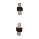 Paire d'appliques scandinave années 60 bois tissus