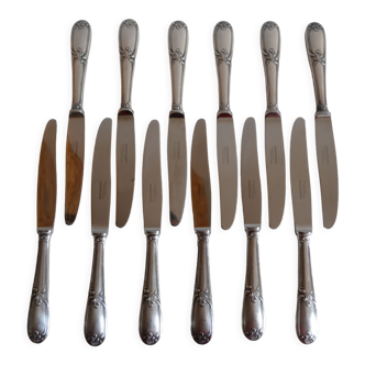 12 dessert knives metal argente orfevre frionnet francois louis xv