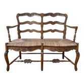 Banquette radassier paillée de style Louis XV provençal