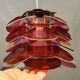 Danish Space Age hanging lamp made of plexiglass "leaves" with mirror reflex