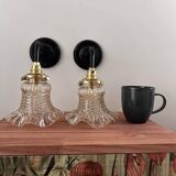 Vintage glass wall sconces
