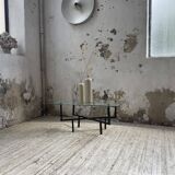 60s glass coffee table