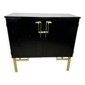 Guy Lefevre black lacquer storage unit 1970