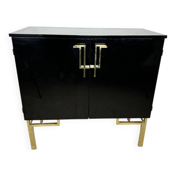 Guy Lefevre black lacquer storage unit 1970