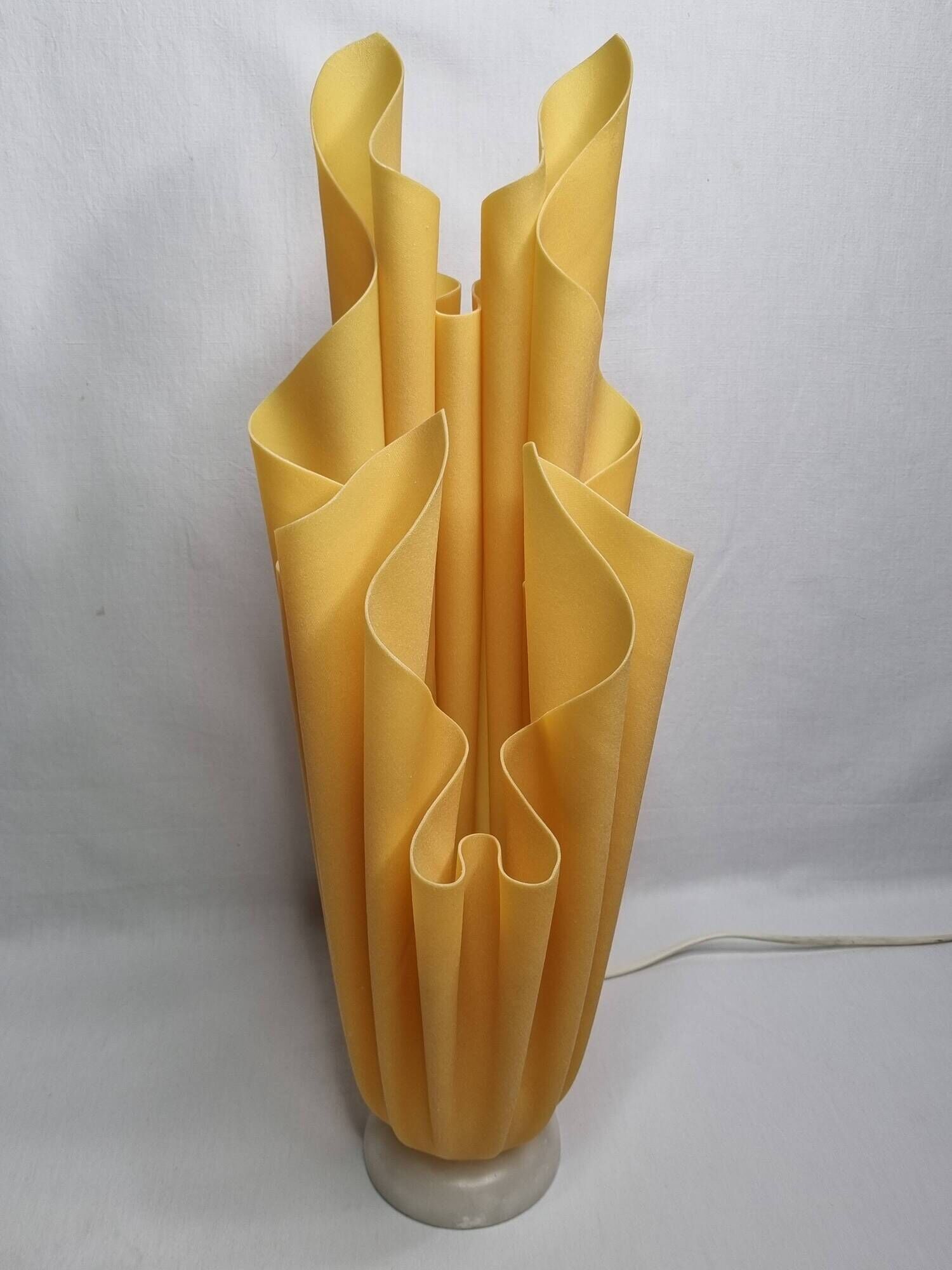 Georgia Jacob's "Athena" lamp in yellow pleated resin, 1970s