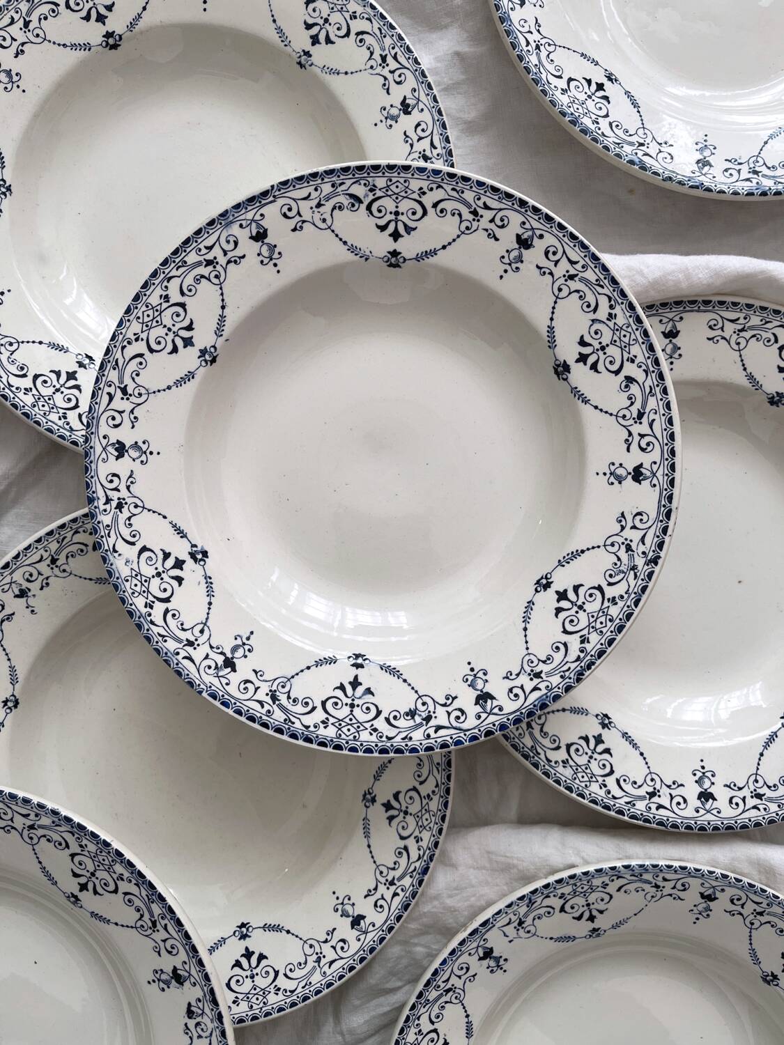 10 earthenware soup plates "Balzac" Choisy le Roi