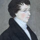 German school (?) of the early 19th century, Portrait of a young man wearing glasses.
