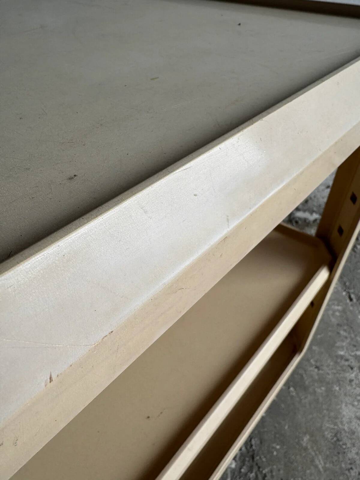 White ABS Trolley by Alberto Rosselli for Kartell — Italy 1960, Three-Tier Mobile Serving Cart