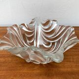 Heavy vintage German floral glass bowl by Walther Glas, 1970s.
