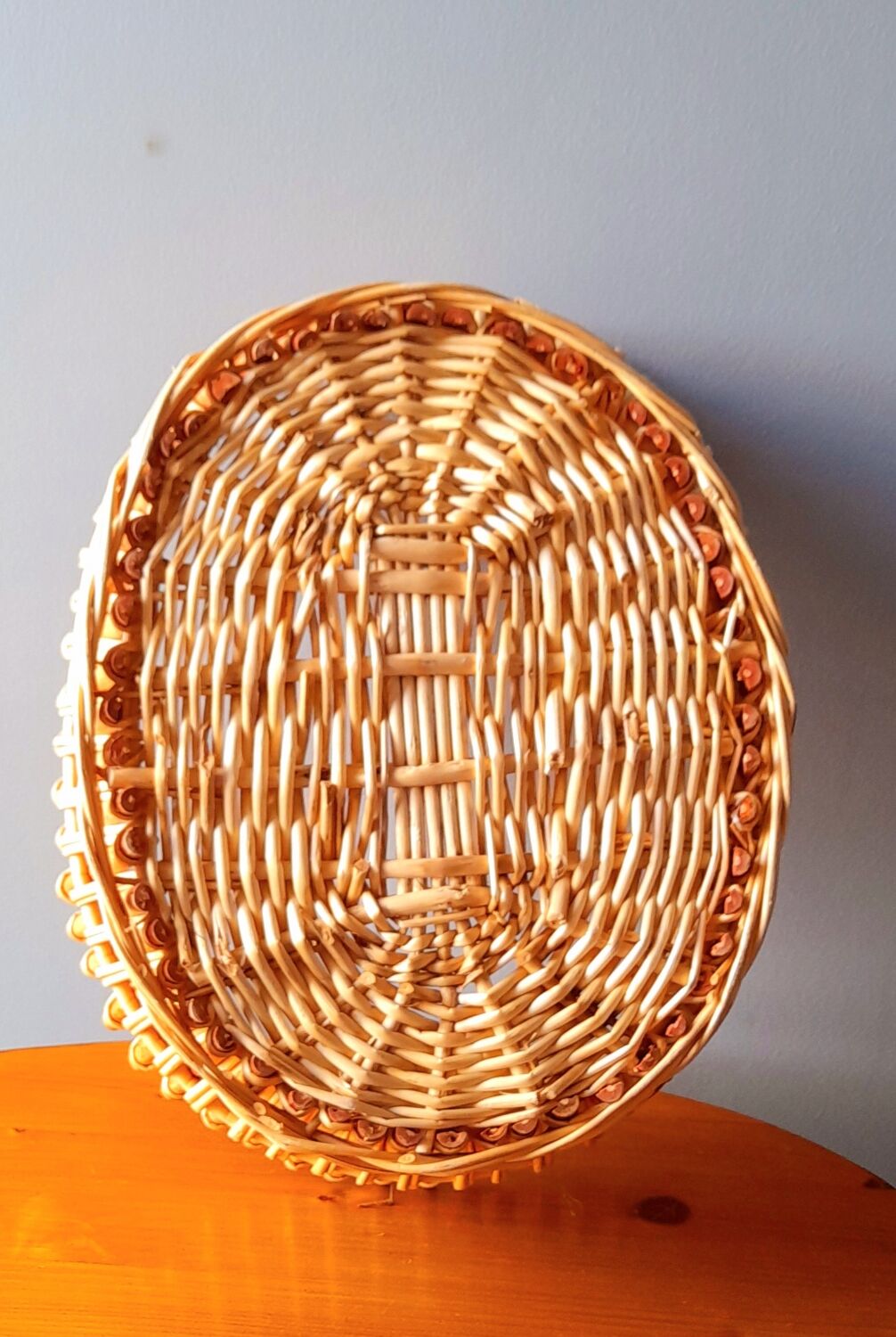 Rattan and bamboo planter 60s