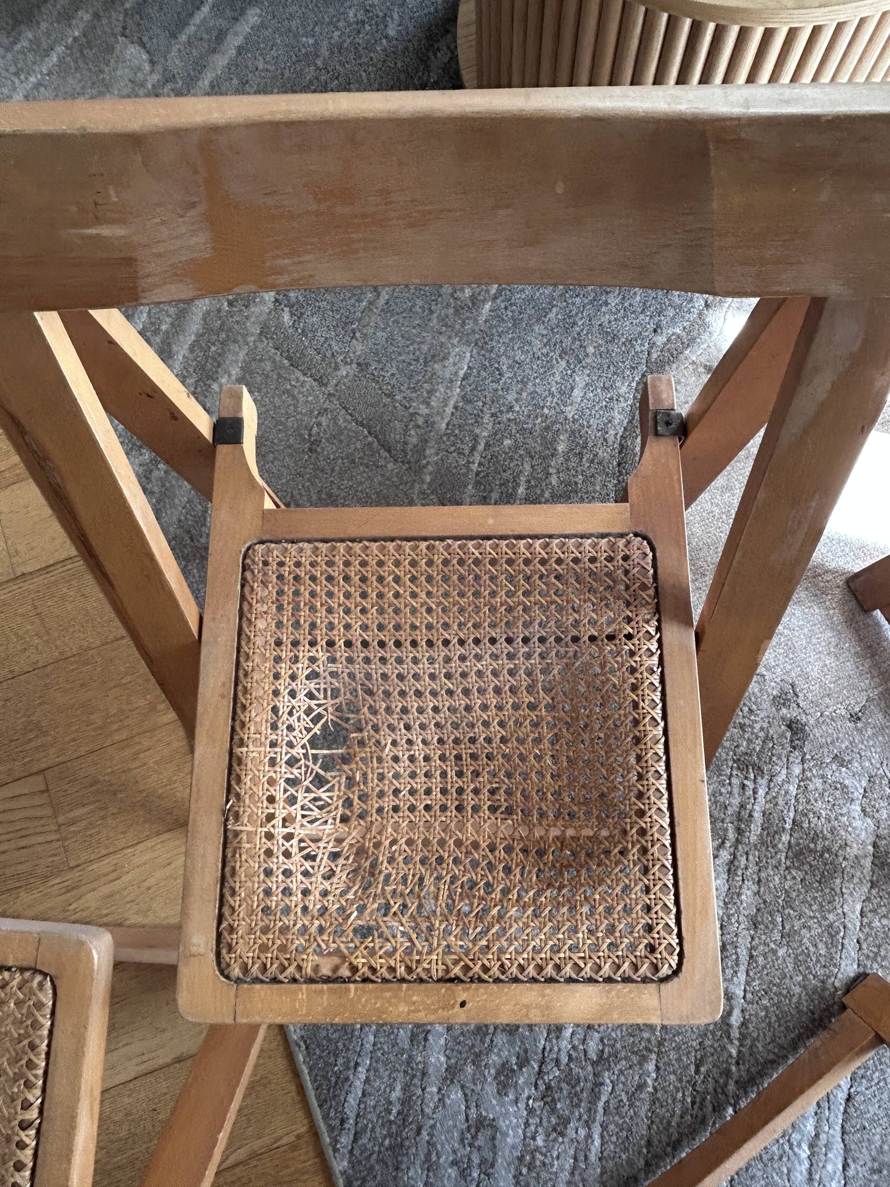 Chaise pliante bois et cannage Jacober