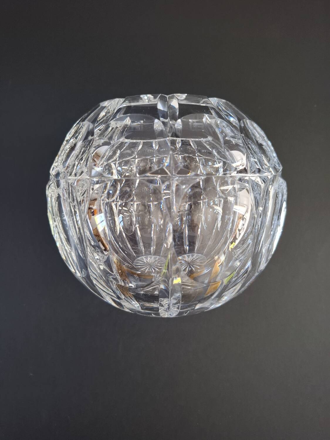 Mid-century crystal ball vase