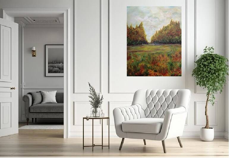 Tableau paysage original signé avec certificat d'authenticité