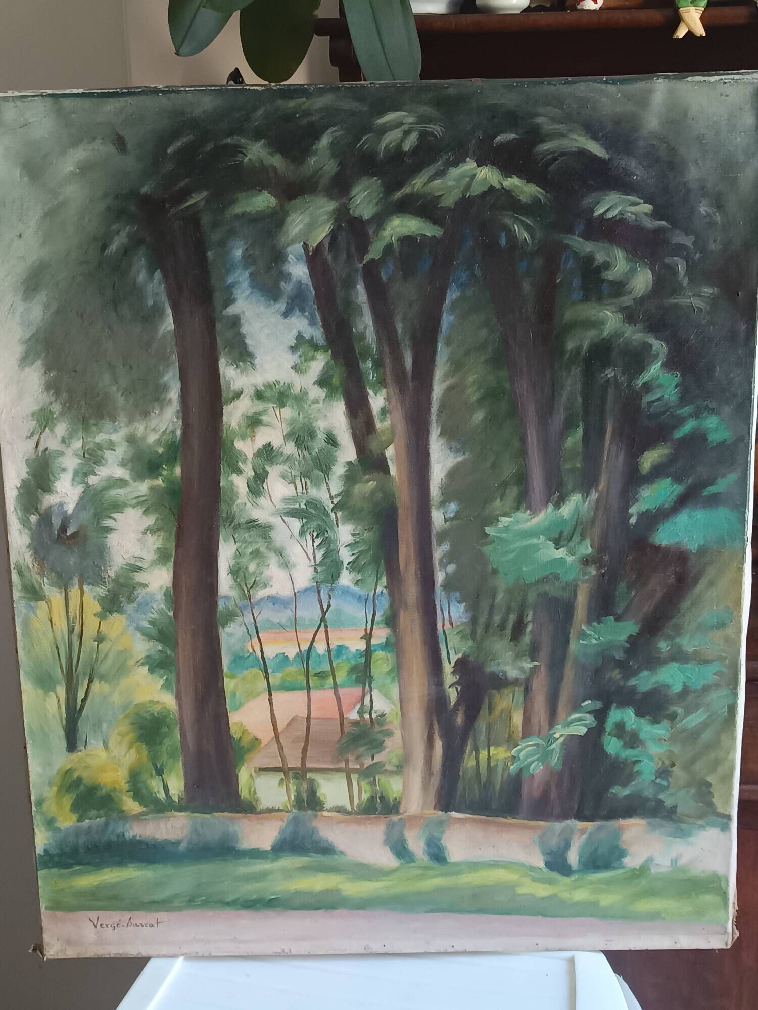 Henri Vergé-Sarrat (1880-1966) – Oil on canvas "Noisy-le-Grand – The Park"