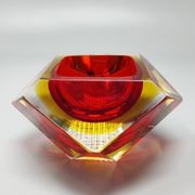 1960s Gorgeous Red and Yellow Ashtray or Catchall by Flavio Poli for Seguso