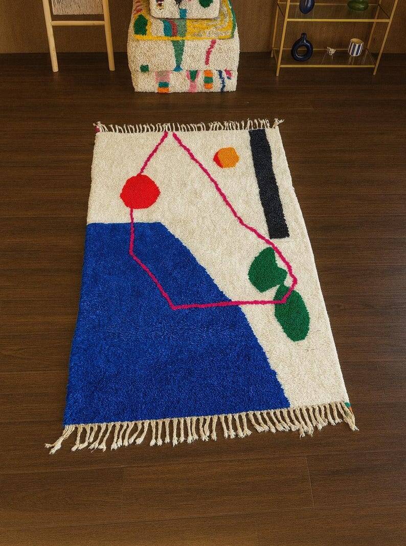 Tapis bérbere tissé en laine naturelle 100cmx200cm