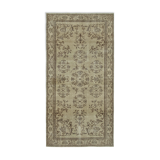 Handwoven anatolian beige carpet 140 cm x 275 cm