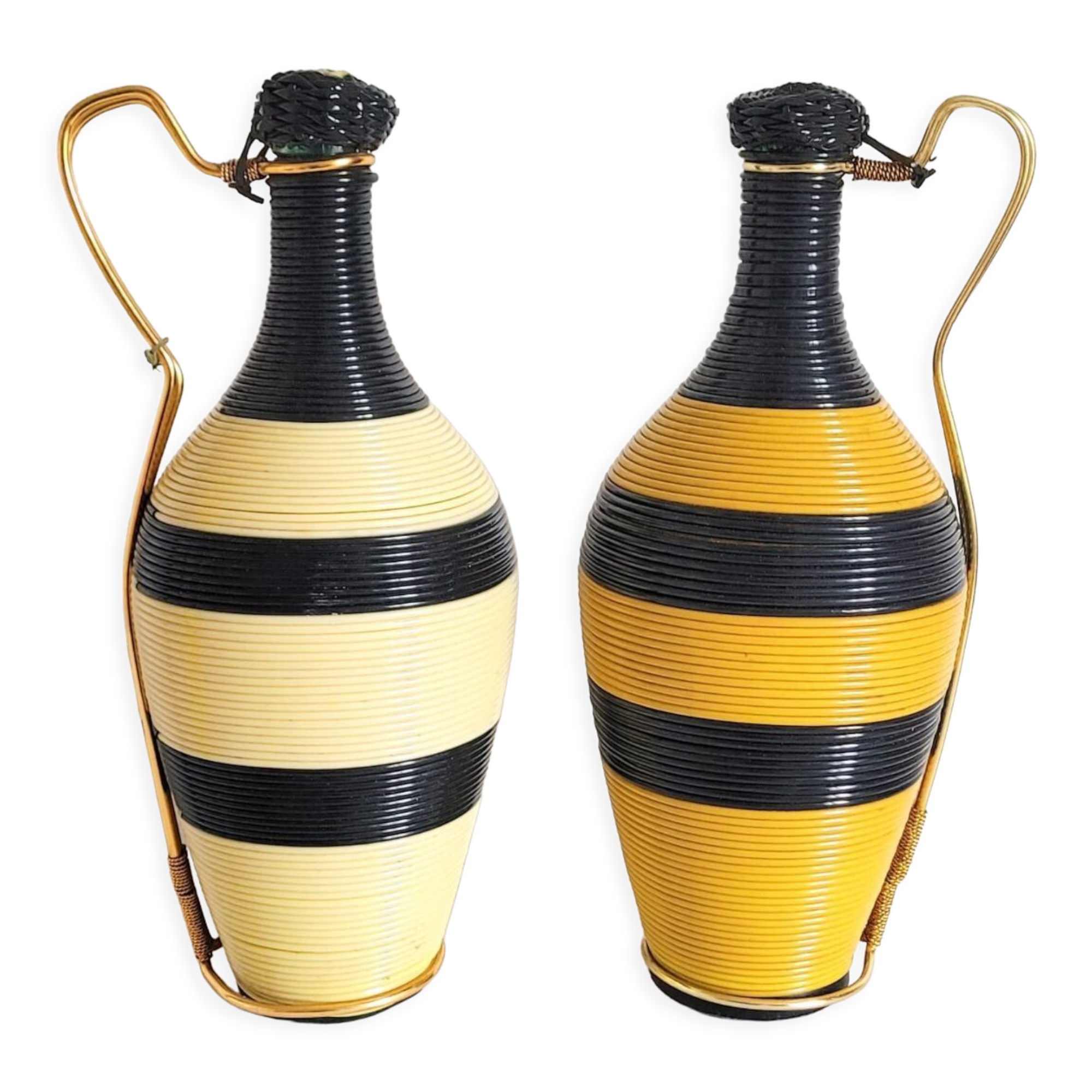 Vintage scoubidou decanters