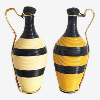 Carafes scoubidou vintage