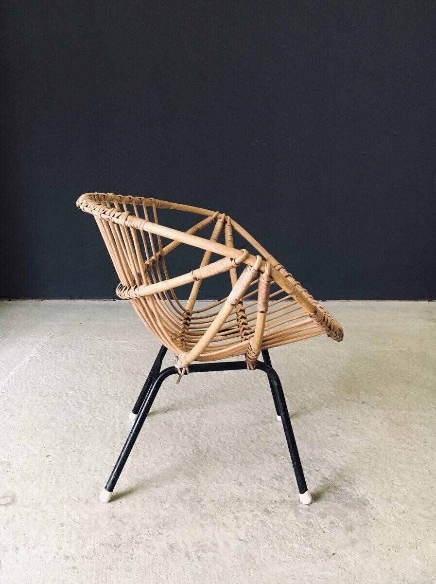 Mid-Century Modern Bamboo Lounge Chair, France, 1950s
