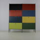 Rangement mural coloré des années 50 par Wim Rietveld pour Gispen