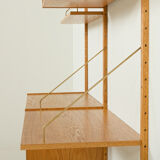 Preben Sorensen Danish oak wall unit by PS System, Randers, 1970s