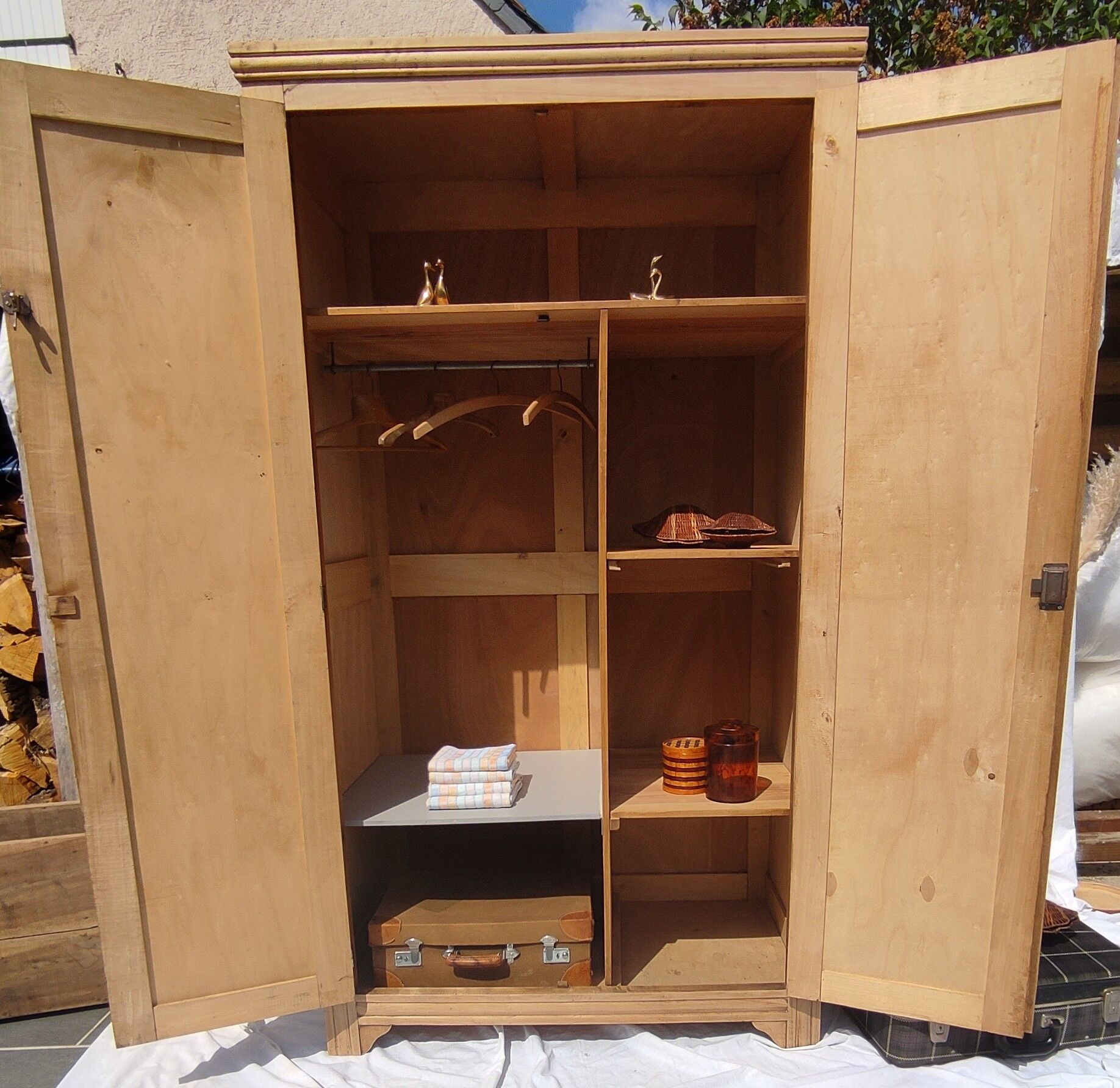 Parisian wardrobe in raw wood