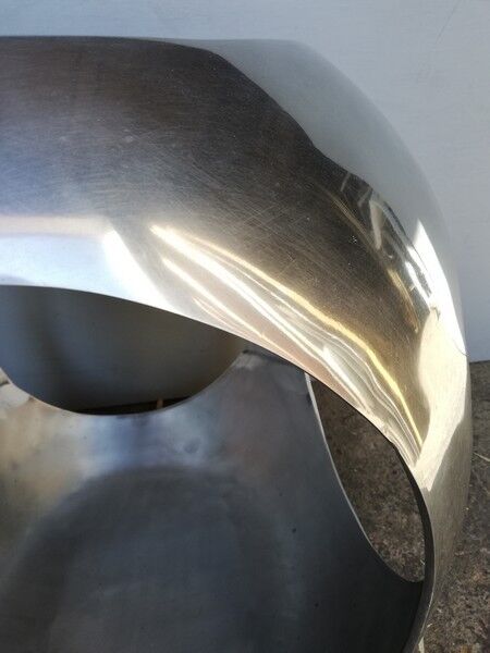 Brushed stainless steel pouffe design 1970