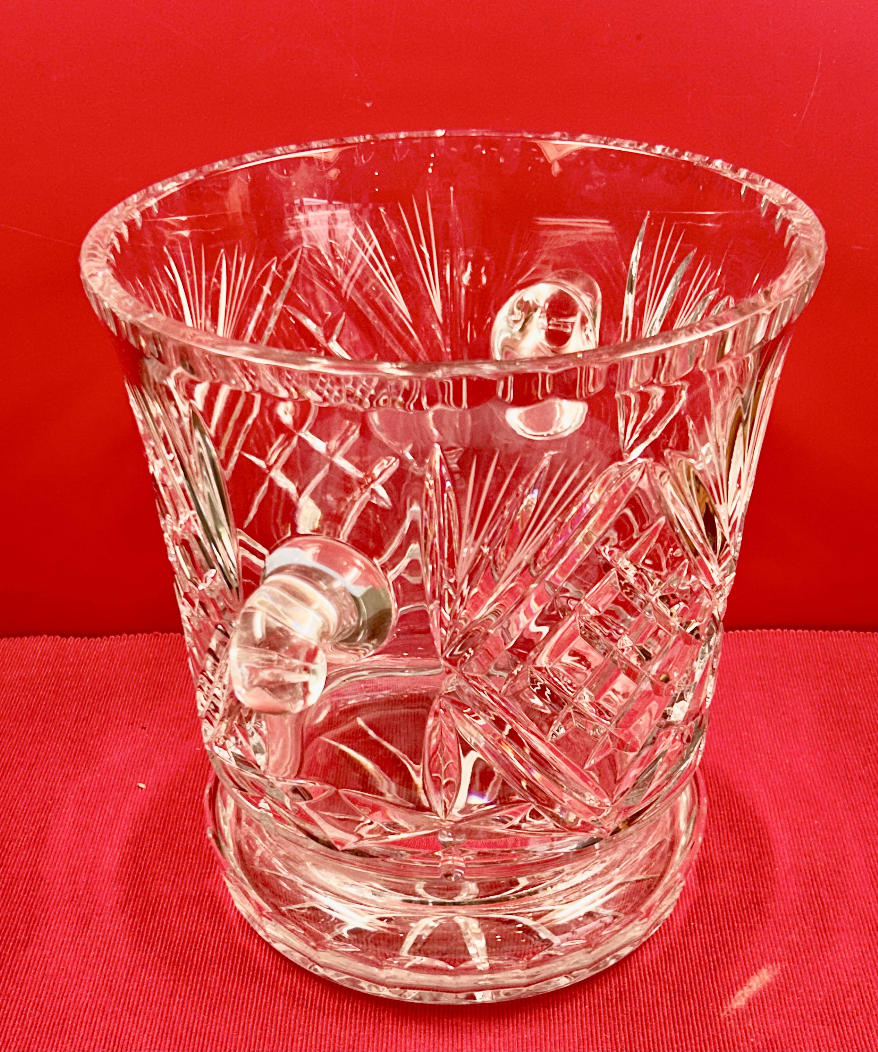 Ice Bucket, Champagne, Wine, 70s Vintage Cut Crystal 26 cm