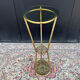 Golden tripod stand with smoked glass from the 1970s.